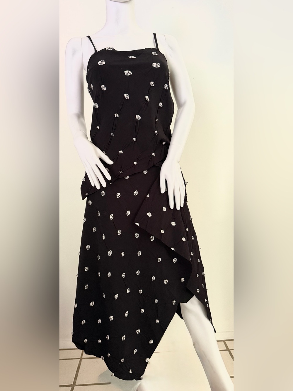 🇫🇷 Camisole -Skirt Set. Ikat textile. Y2K